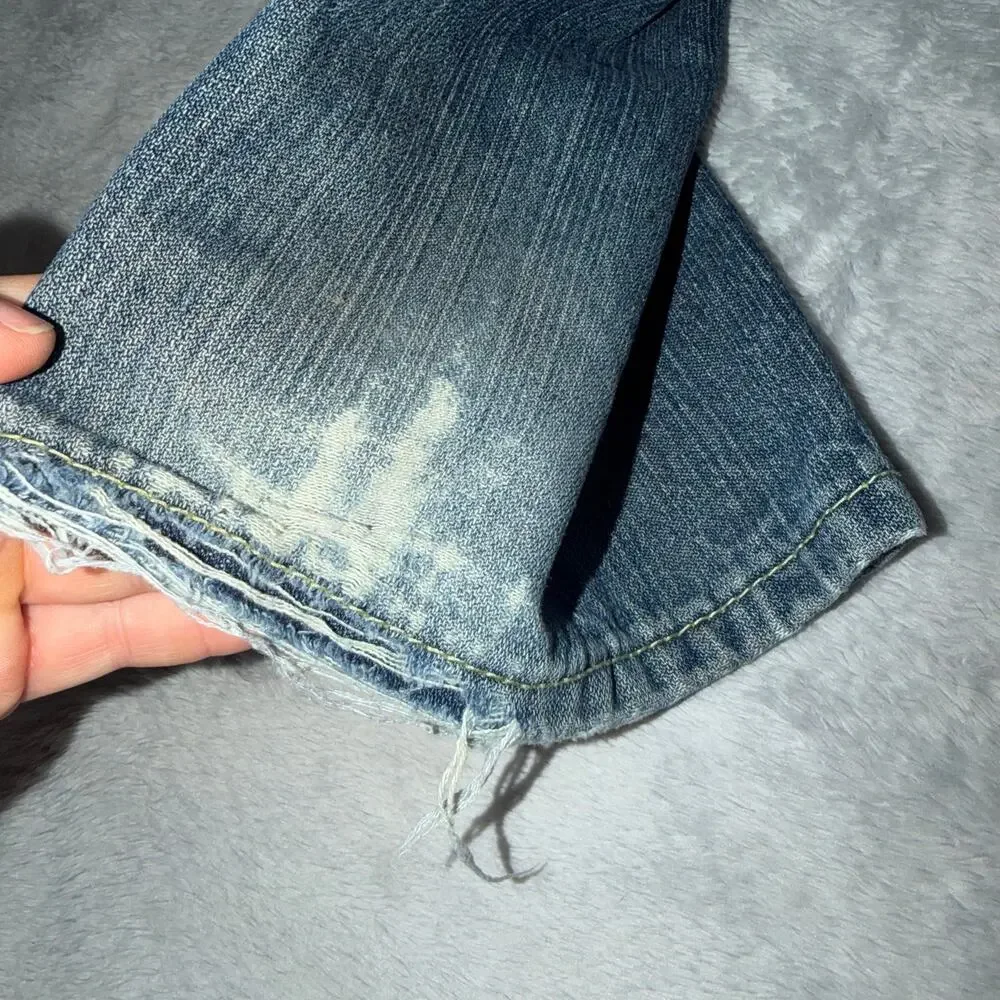 True Religion Billy Jeans Men’s 38 Skull Roses Horseshoe Blue Denim